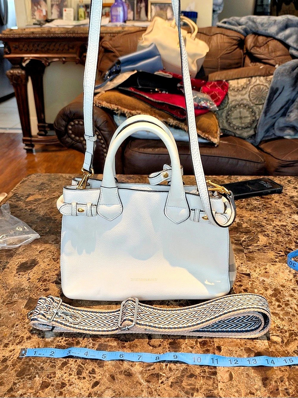 Blubbery White & Blue Satchel